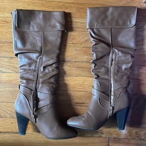 Brown heels boots